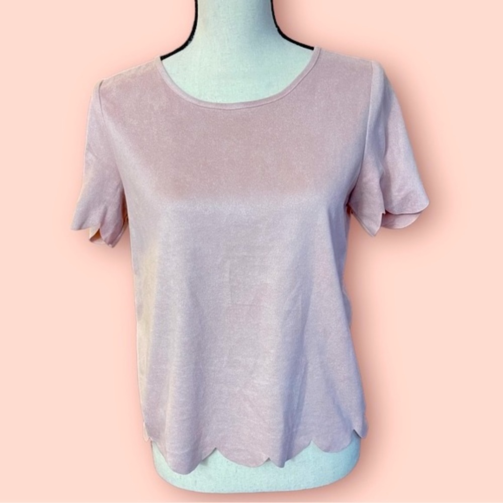 Altar’d State light pink scalloped hem blouse